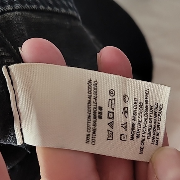 Free People Distressed Denim Jacket with Knit Sleeves and Detachable Hoodie - Picture 7 of 9